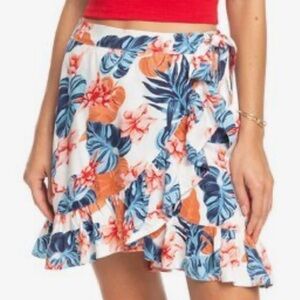 Roxy floral wrap ruffle skirt
